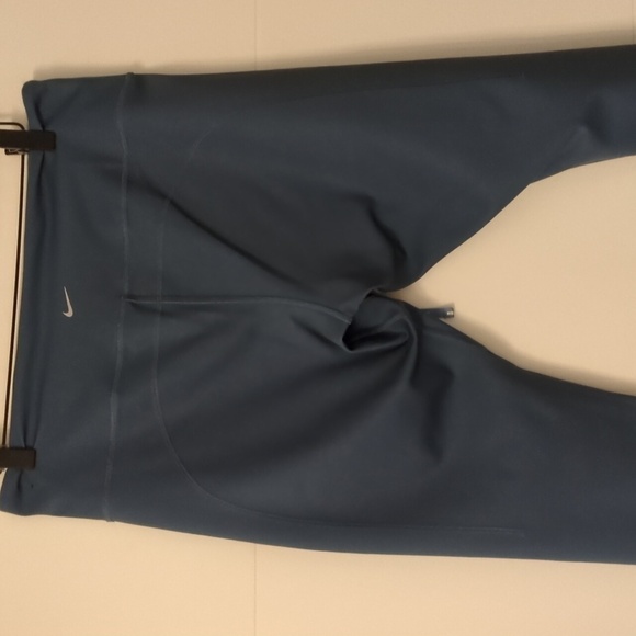 Nike Reversible Baby Blue Buter Yellow Leggings Athleasure Running Athletic Sz L - Picture 8 of 14